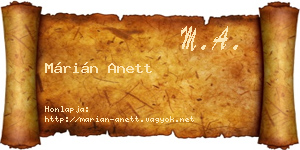 Márián Anett névjegykártya